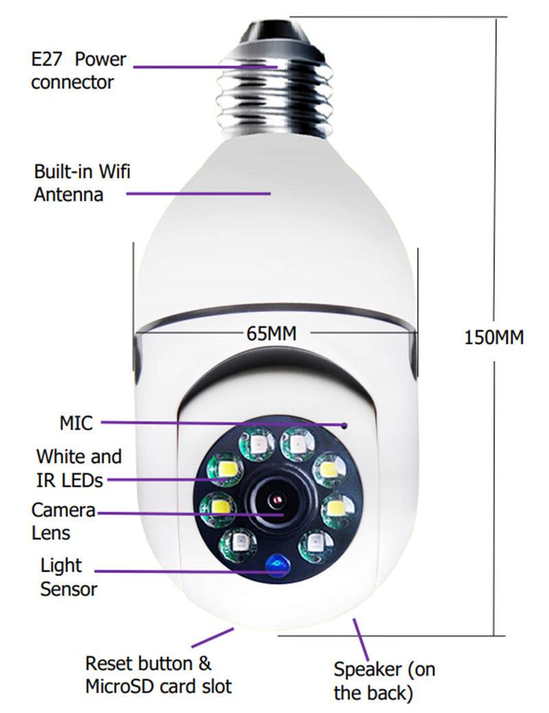 WiFi CAMERA 1080P Bulb 4X